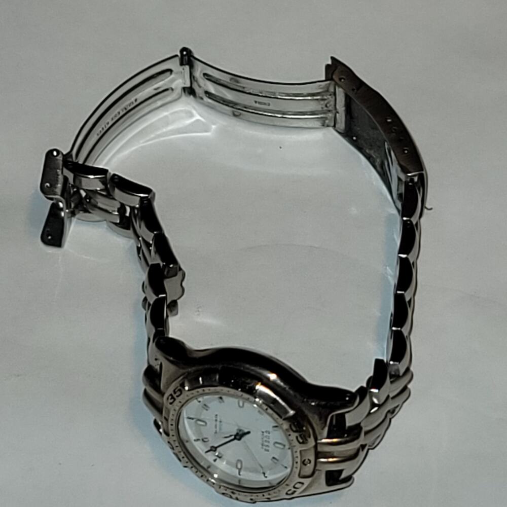 Guess vintage NON WORKING Watch silvertone link FOR PARTS CRAFTS steampunk